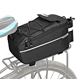 Patgoal Bike Trunk Bag Bicycle Rack Rear Carrier Bag Insulated Trunk Cooler Pack Cycling Bicycle Rear Rack Storage Luggage Pouch Reflective MTB Bike Pannier Shoulder Bag