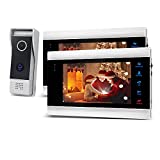 JeaTone Video Door Phone Doorbell 4-Wired Intercom System 7 Inch Outdoor Camera for Home Monitoring Unlock Night Vision Record Snapshot Motion Detection