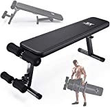 JX FITNESS Flat Weight Bench, 2-In-1 Adjustable Exercise Bench for Full Body Workout,Utility Foldable Decline Bench Press for Home Gym Strength Training, Weight Lifting And Abdominal Exercise