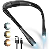 Vont LED Neck Reading Light, Bendable Rechargeable Book Light for Reading in Bed, Eye Friendly - 3 Colors & 3 Brightness Levels, Long Battery Life, Perfect for Bookworms / Knitting / Repairing