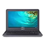 ASUS Chromebook C203XA Rugged & Spill Resistant Laptop, 11.6' HD, 180 Degree, MediaTek Quad-Core Processor, 4GB RAM, 32GB eMMC, MIL-STD 810G Durability, Dark Grey, Education, Chrome OS, C203XA-YS02-GR