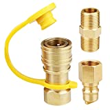 EXCELFU 3/8 Inch Natural Gas Quick Connect Fittings, LP Gas Propane Hose Quick Disconnect Kit