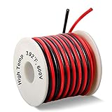 16 Gauge Silicone Wire Spool 50 Feet, Ultra Flexible High Temp 200 deg C 600V 16 AWG Stranded Wire with 252 Strands of Tinned Copper Wire, 25 ft Black and 25 ft Red Wire for Model Battery by MILAPEAK