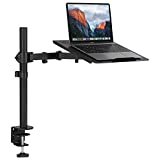 Mount-It! Laptop Desk Stand Mount | Articulating Vented Laptop Tray Mount | Fully Adjustable Laptop Arm Mount | Single Laptop Desk Extension with C-Clamp | Heavy-Duty Laptop Desk Stand (MI-4352LT)