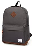 Vaschy School Backpack for College Students Casual Daypack with Padded 15 inch Laptop Compartment Dark Gray