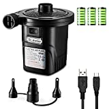 Electric Air Pump for Mattress: Rechargeable 4000mAh Battery Air Pump - Dr.meter Portable Quick-Fill Inflator Deflator for Outdoor Camping Inflatable Bed Pool Boat Float Raft Swimming Rings Snow Tube