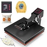 HORGELU Heat Press Machine 15x15 inch High Pressure Heat Press Clamshell T-Shirt Heat Press Professional Digital Heat Transfer Machine Industrial Sublimation Printer Press for Mouse Pad, Canvas Bags