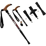 Wrzbest Aluminum Alloy Quick Lock Trekking Pole Anti-Shock Telescopic Walking Stick Adjustable Cane Crutch for Mountains Trekking Hiking,Ultralight Collapsible with Cork Grips Tungsten Tips