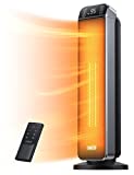 Dreo 24' Space Heater, 10ft/s Fast Quiet Heating Portable Electric Heater with Remote, 3 Modes, Overheating & Tip-Over Protection, Oscillating Ceramic Heater for Bedroom, Office, and Indoor Use, Black