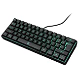 DGG K60 61 Keys RGB Backlit 60% Wired Gaming Keyboard, Ergonomic Waterproof Mini Compact 60 Percent Mechanical Feeling Keyboard, for PC Mac PS4 Xbox Gamer, Typist, Travel