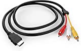 HDMI to RCA Cable, Eanetf 1080P 5ft/1.5m HDMI Male to 3-RCA Video Audio AV Cable Connector Adapter Transmitter for TV HDTV DVD