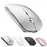 Bluetooth Mouse Rechargeable Wireless Mouse for MacBook Pro,Bluetooth Wireless Mouse for Laptop PC Computer (Silver)