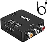GOXMGO RCA to HDMI Converter,Mini Composite AV to HDMI Video Adapter Box for Smart TV/VCR/DVD/VHS Player/Roku/PS2 Game Console/N64/Wii,with USB Power Cable,Supporting PAL/NTSC
