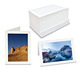 Photo Frame Note Cards for 4' x 6' Photos, 50 Pack, by Better Office Products, Photo Inserts with Envelopes (White, 50 Pack)