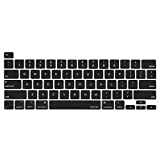 MOSISO Keyboard Cover Compatible with MacBook Pro 13 inch M2 2022, 2021 2020 M1 A2338 A2289 A2251 & Compatible with MacBook Pro 16 inch 2020 2019 A2141 Touch ID,Protective Silicone Skin, Black