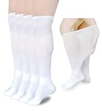 VEIGIKE Diabetic Edema Socks, Extra Wide Lymphedema Socks Walking boot sock, Bariatric Cast Sock for Men Women, 2 Pairs(white), One Size