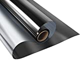 KESPEN Window Film One Way Reflective Daytime Privacy Heat Blocking Anti UV Mirror Window Tint for Home and Office, Black-Silver, 35.4 Inch X 6.5 Feet