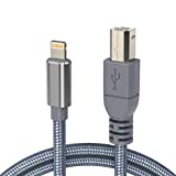 Lightning to USB-B Midi Cable for iPad/iPhone,USB Type B Midi Cord for iPad/iPhone Work with Electronic Music Instrument/Piano/Midi Keyboard/Recording Audio Interface/Organ Drum/USB Microphone