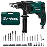 Electric Corded Power Hammer Drills - 1/2 Inch 710W Variable Speed 0-2800rpm 80Pcs Set Corded Hammer Impact Drill Two Mode Rotating Handle Depth Gauge for Home Improvement Construction Concrete