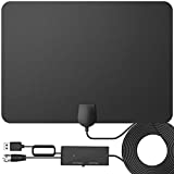 DARIDO New Generation UHD TV Antenna, Amplified 4K 8K TV Antenna 360° Reception 250 Miles Long Range Support Fire TV Stick and All TV's with Smart Switch Amplifier Signal Booster 16.5ft Coax Cable