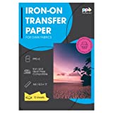 PPD Inkjet Premium Iron-On Dark T Shirt Transfers Paper LTR 8.5x11' Pack of 10 Sheets (PPD004-10)