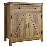HOSTACK 2 Door Modern Farmhouse Storage Cabinet, Wood Kitchen Buffet Sideboard with Drawer and Shelf, Floor Cabinet Cupboard for Entryway Living Dining Room Bathroom, Rustic Brown