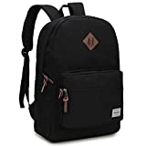 RAVUO Backpack for Men Women, Water Resistant 15.6 inch Laptop Backpack Bookbags College Daypack Black Backpack Bag with Side Pockets