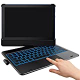 typecase Touch Keyboard for HD 10 & HD 10 Plus (2021, 11th Generation) - Touchpad - 360 Rotatable - Wireless - 10 Colors Backlight - Compatible with Prestige Elite 10QS - Black