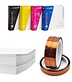 Sawgrass Sublijet UHD Inks for SG500 and SG1000 Printers (Complete Set). Bundle with 110 Sheets SUBLIMAX Sublimation Paper (8.5x11 inches) and 3 Rolls of Heat Tape (1/2' x 100 feet).