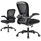 GTRSJ Office Chair Ergonomic Desk Computer Chair with Lumbar Support Task Chair with Flip up Armrests for Conference Room