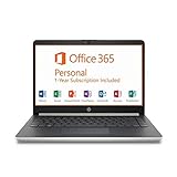 HP 14' HD Intel N4000 2.6GHz 4GB RAM 64GB eMMC Webcam Windows 10 Laptop + 1 Year Microsoft Office, Silver, 14-14.99 inches (7MP91UA)