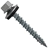 Metal Roofing Screws: (250) 10 x 1-1/2' Galvanized Hex Head Sheet Metal Roof Screw. Self Starting Metal to Wood siding Screws. EPDM Washer. No Paint