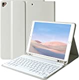 Keyboard Case for iPad 9th Generation 2021/8th Gen/7th Gen 10.2 Inch, Detachable Wireless with Pencil Holder Keyboard Cover for New iPad 9th Gen/8th Gen/7th Gen 10.2'/iPad Air 3/iPad Pro 10.5' (Gray)