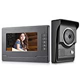 AMOCAM Video Intercom System, Wired 7 Inches Monitor Video doorphone Doorbell System,Video Door Phone HD Camera Kits Support Unlock, Monitoring, Dual-Way Intercom for Villa House Office Apartment