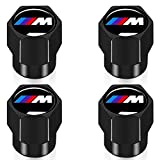 for BMW m car Valve Cap Universal stem Cover Suitable for BMW m BMW X1 X3 M3 M5 X1 X5 X6 Z4 3 5 7 Series tire Valve stem Cover Accessory 4 Pieces Black (LCC WIAIM)