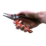Kraken Bass Fishing Pliers (Fishing Pliers) - Aluminum Braid Cutters Split Ring Pliers Hook Remover Fish Holder with Sheath and Lanyard