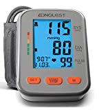 Konquest KBP-2704A Automatic Upper Arm Blood Pressure Monitor - Adjustable Cuff - Large Backlit Display - Irregular Heartbeat Detector - Tensiometro
