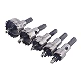 ChgImposs 5Pcs 16-30mm HSS Hole Saw Cutter, Drill Bits Set Heavy Duty Tool Kit for Stainless Steel, Aluminum Alloy, Plastic and Wood