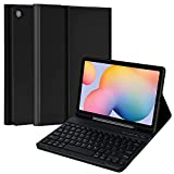 Keyboard Case for Samsung Galaxy Tab S6 Lite 10.4' 2020(SM-P610/ SM-P615), with Pencil Holder and Detachable Wireless Bluetooth Keyboard, Multi-Angle Viewing Soft TPU Back Cover(Black)