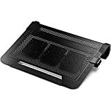 Cooler Master NotePal U3 PLUS Laptop-Kühler - 3 bewegliche 80-mm-Lüfter, Transportschutz, ergonomischer Aluminiumrahmen - Schwarz