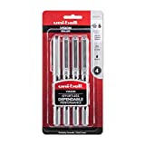 uni-ball Vision Rollerball Pens Fine Point, 0.7mm, Black, 4 Pack