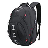 Swissdigital Pixel Travel Laptop Backpack-Laptops Backpack with USB Charging Port Smart Bag with RFID for Men & Women School Computer Bags Fits 15.6' Laptop and Notebook, Black SD-857