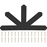 VEVOR Gable Plate, Black Powder-Coated Truss Connector Plates, 12:12 Pitch Gable Bracket, 4 mm / 0.16' Steel Truss Nail Plates, Decorative Gable Plate with Bolts for Wooden Beam Use
