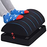 Foot Rest for Under Desk at Work – Adjustable Foam Footrest for Office & Home – Ergonomic Foot Stool for Gaming & Computer Chair – Cushion for Back & Leg Pain Relief - Black Mesh