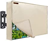Outdoor TV Cover 60-65 Inch, IC ICLOVER 600D Heavy Duty 4 Season Weatherproof TV Screen Protector with Waterproof Zipper Velcro, Fits up to 58.5'W x 37'H Outside Television for LED, LCD, OLED TVs