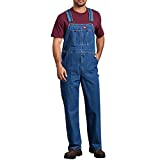 Dickies mens Denim Bib overalls and coveralls workwear apparel, Stone Washed, 42W x 30L US