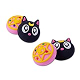 PERFECTSIGHT Cute Thumb Grip Caps Joystick Caps Compatible with Nintendo Switch Joy-con/OLED/Switch Lite, Kawaii Magic Moon Skin Grip Button Stick Cover Controller 3D Analog Ergonomic Kit (Luna)