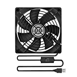 Qirssyn Quiet 120mm 5V USB Fan with Speed Switch Dual Ball Bearings for Receiver DVR Playstation Xbox Computer Cabinet Cooling