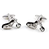 MRCUFF Motorcycle Chopper Street Bike Pair Cufflinks in a Presentation Gift Box & Polishing Cloth
