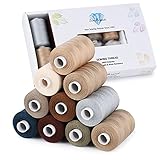 Sewing Thread, Thread for Sewing, Sewing Machine, Quilting, Hand Stitching, DIY, All Purposes, Polyester Thread Set, 10 Spool 1000 Yards (Elegant Dark Color Series)